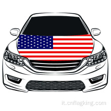 La bandiera del cofano degli Stati Uniti Copertura per cofano auto USA 100*150CM